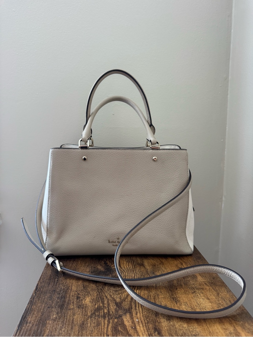 kate spade Pebbled Cream Top-Handle Shoulder Bag